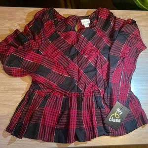 Art Class Kids plaid long sleeve blouse size Small and Large